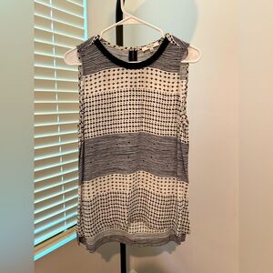 Madewell Black and White Tank Top with Horizontal Stripes